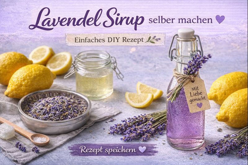 Lavendel Sirup selber machen Rezept DIY Lavendel Sirup
