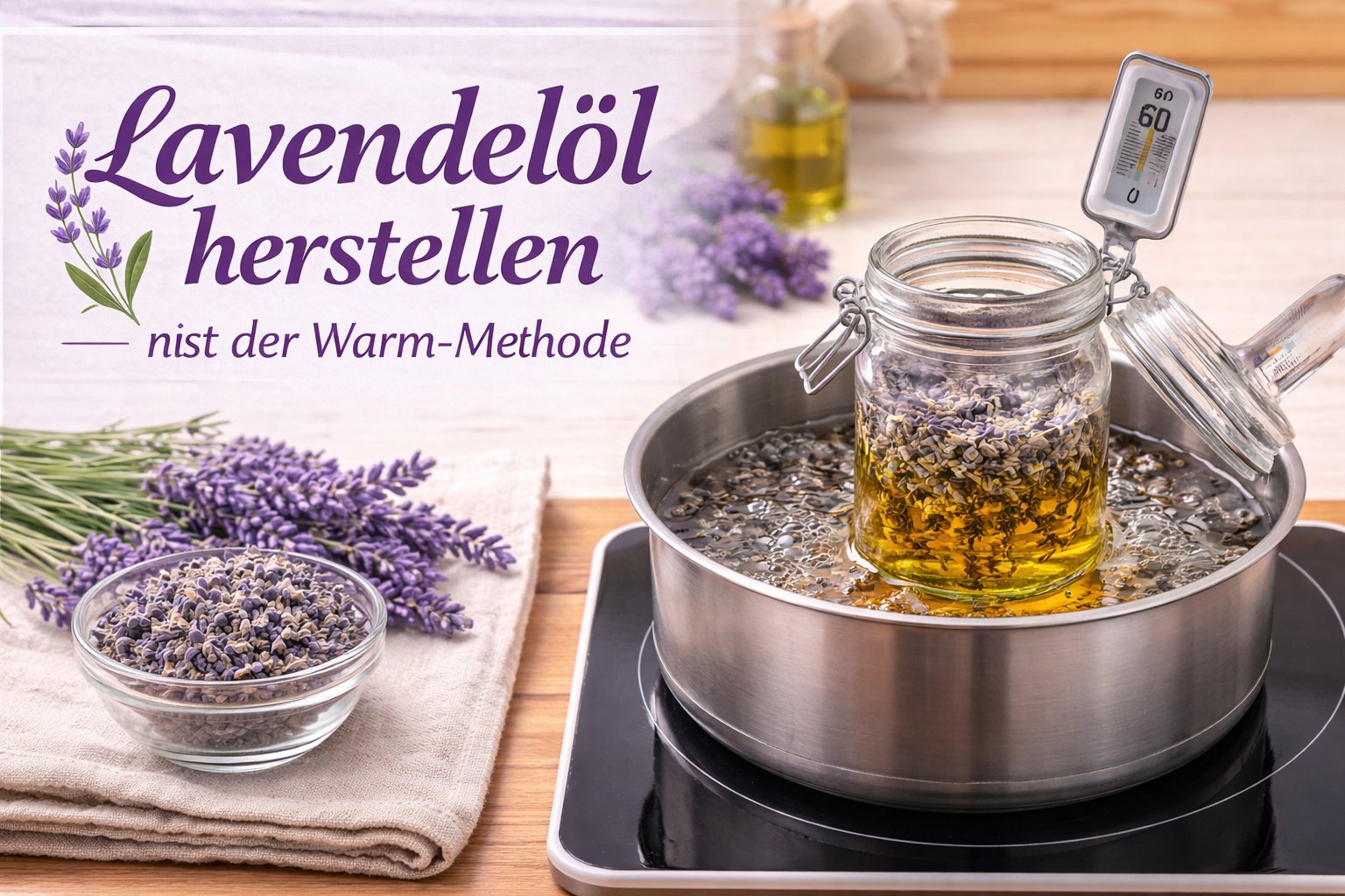 Lavendelöl mit Warmmethode herstellen - DIY Anleitung